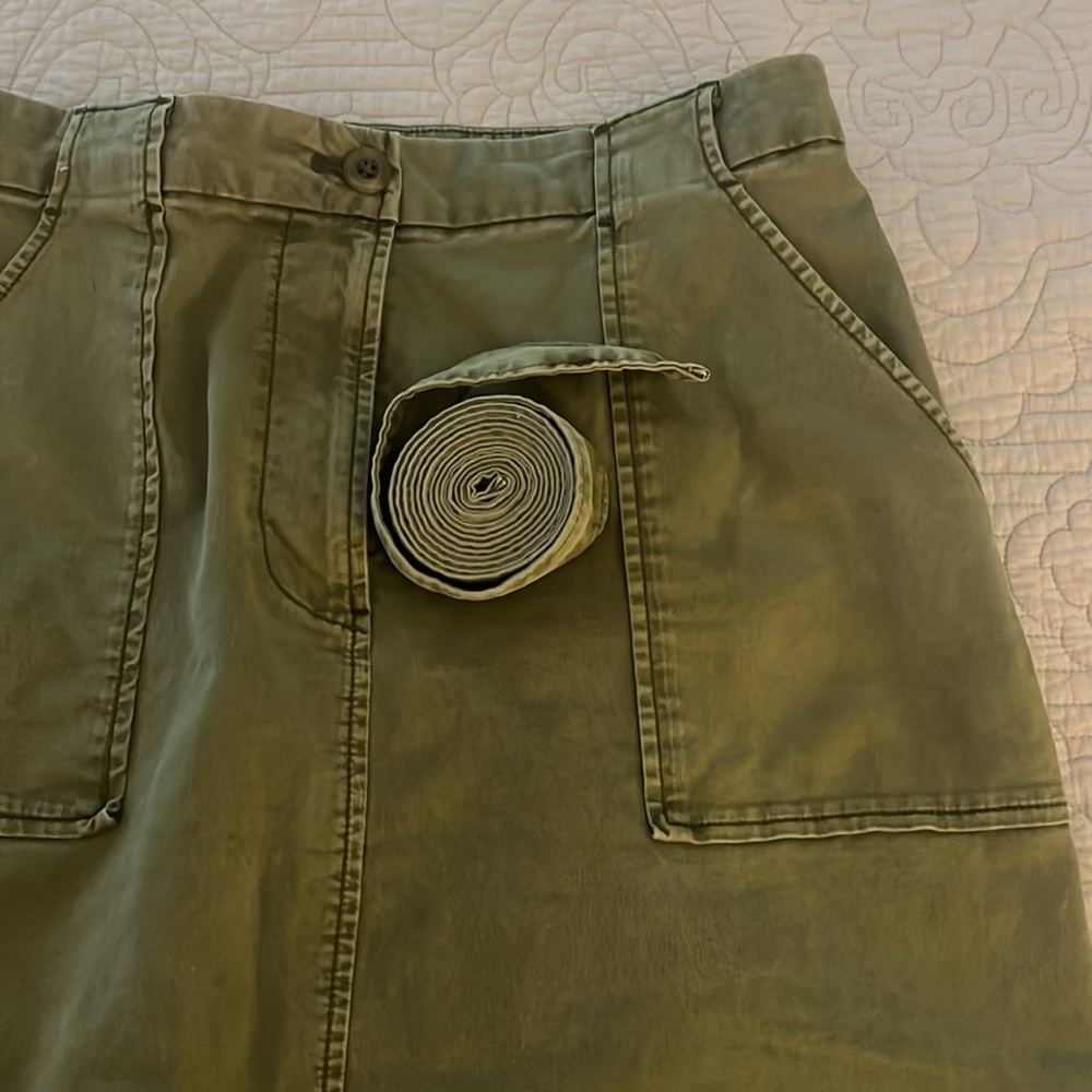 Khaki Shirttail Midi Skirt - Picture 3 of 6